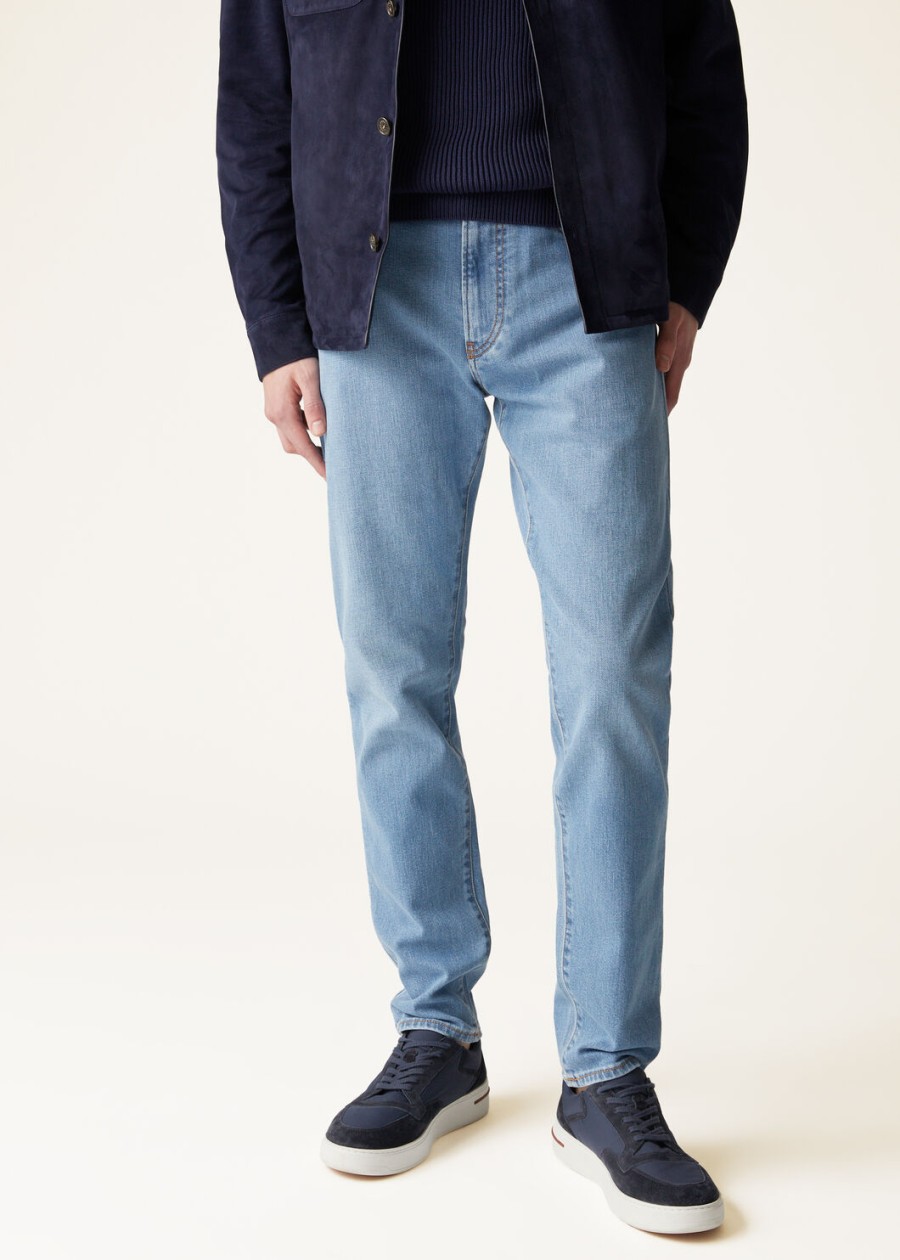 doccio katoenen broek licht japans blauw