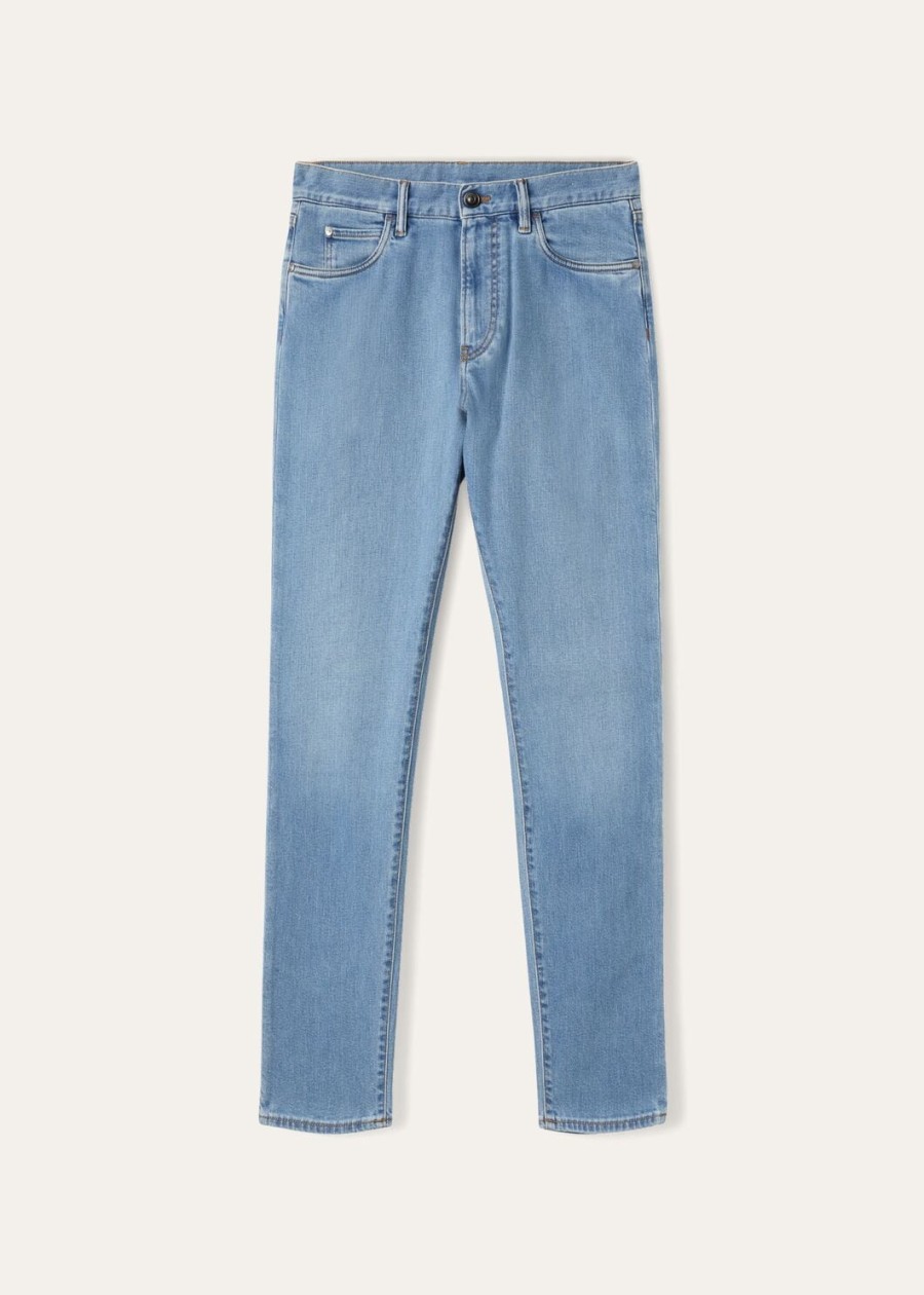 doccio katoenen broek licht japans blauw
