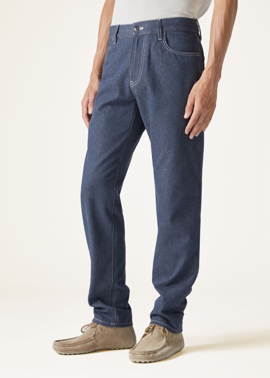 quarona denim flower surge blauwe broek