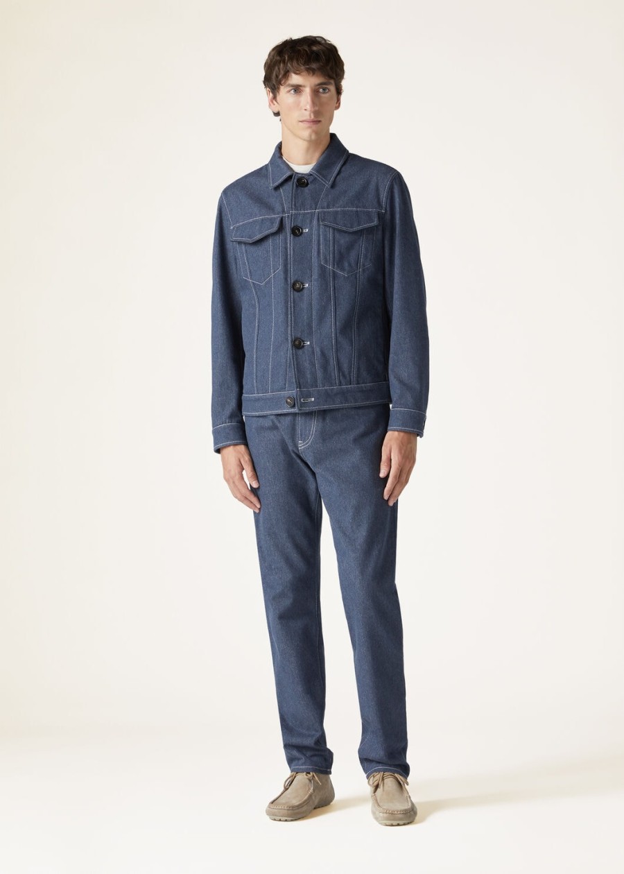 quarona denim flower surge blauwe broek