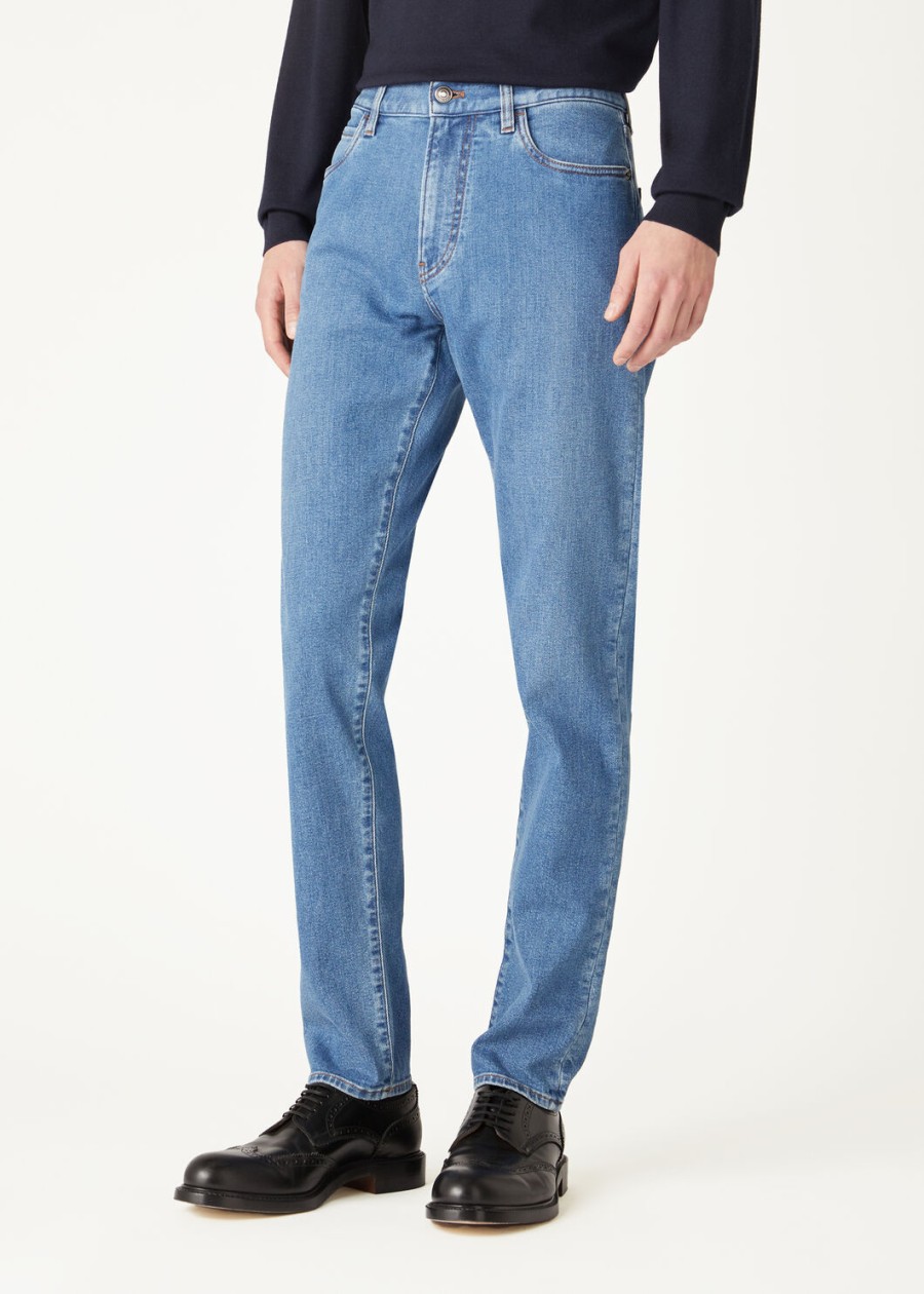 doccio katoenen broek in de kleur light creek