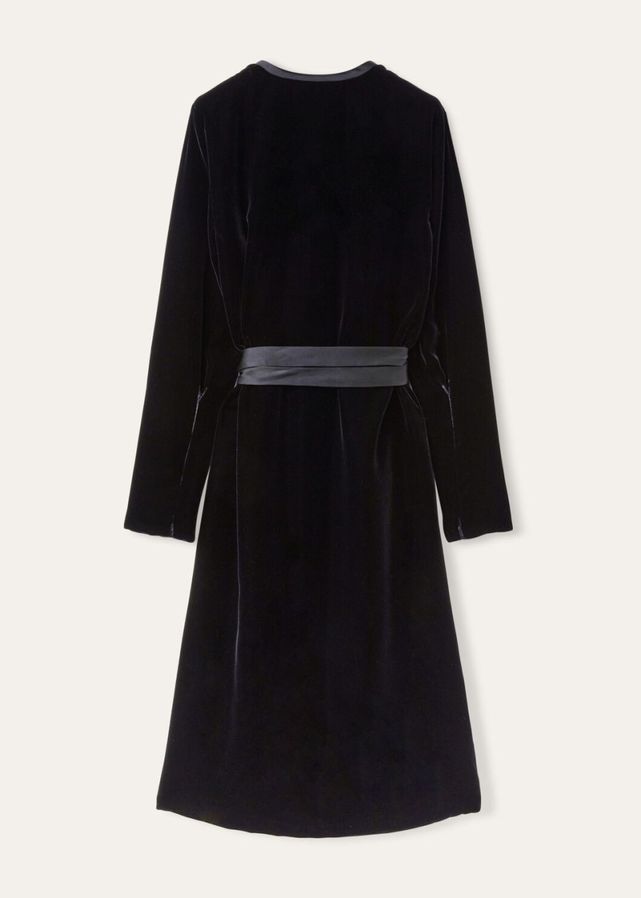 zwarte zijden viscose susan-jurk