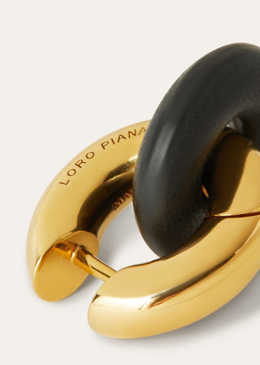 duo oorbellen van zwart messing gouden zon sieraden