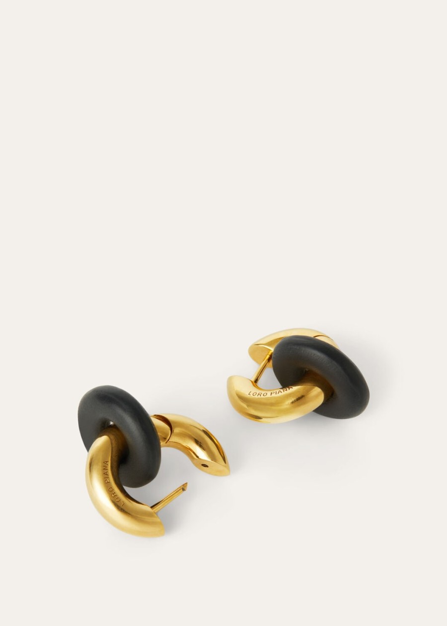 duo oorbellen van zwart messing gouden zon sieraden
