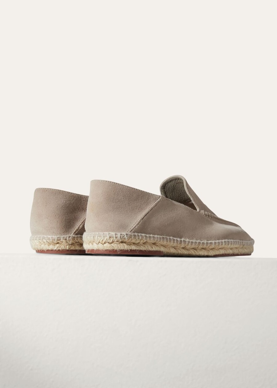 seaside walk classic suede espadrilles beige