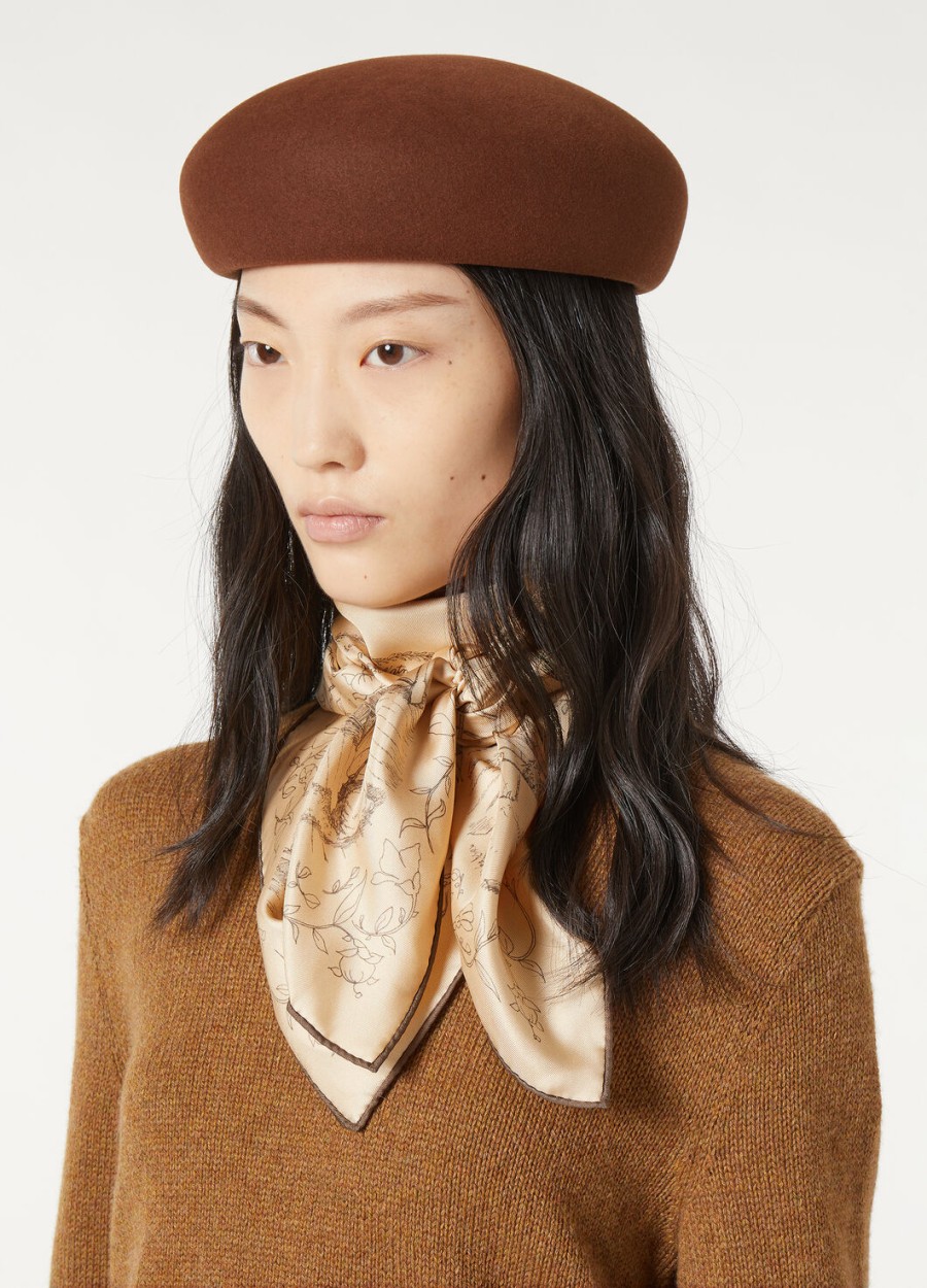 maestri del lino foulard zijde crèmekoffiebruin