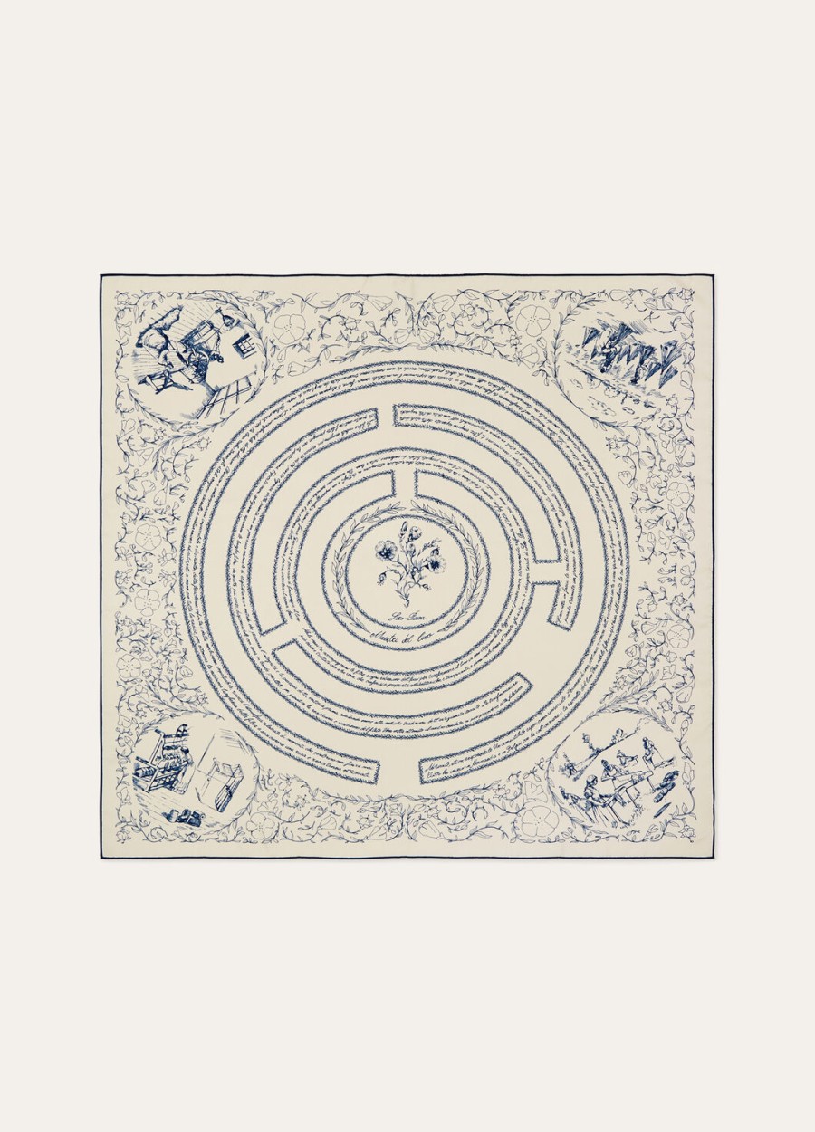 maestri del lino foulard zijde parelmoermarineblauw