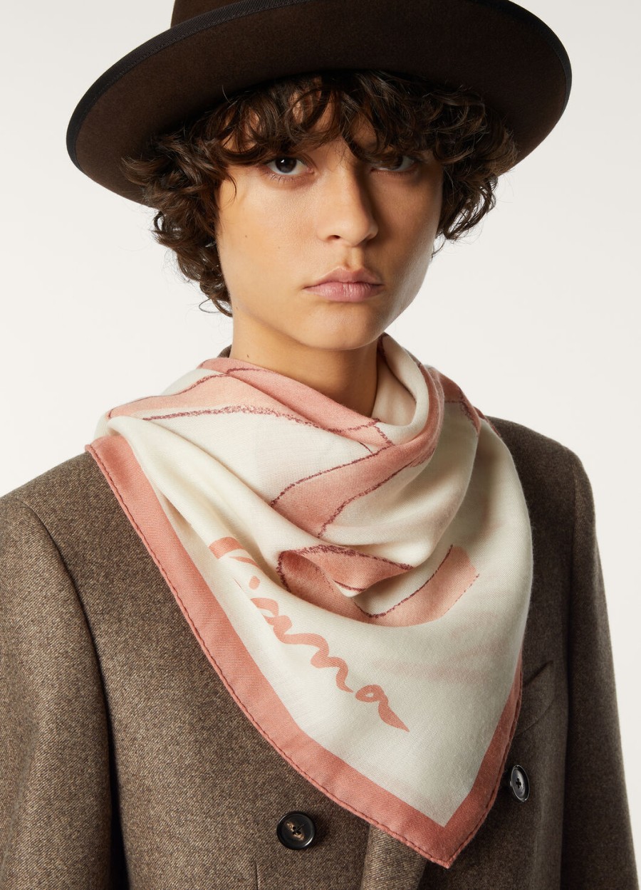punto rasato foulard zijde kasjmier papyrusroze cameo