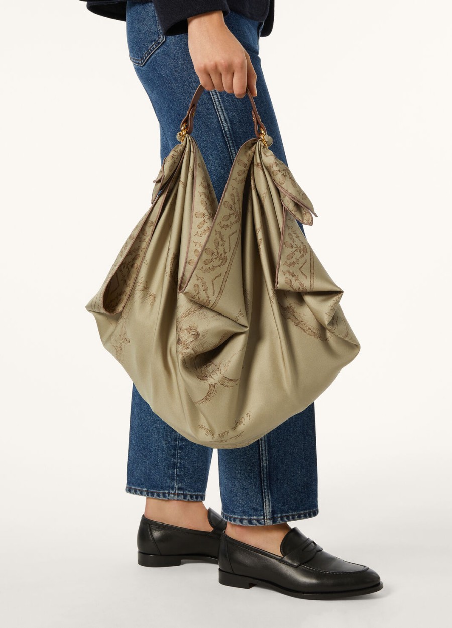 loro piana handvat foulard kalfsleer karamel suikerzon goud