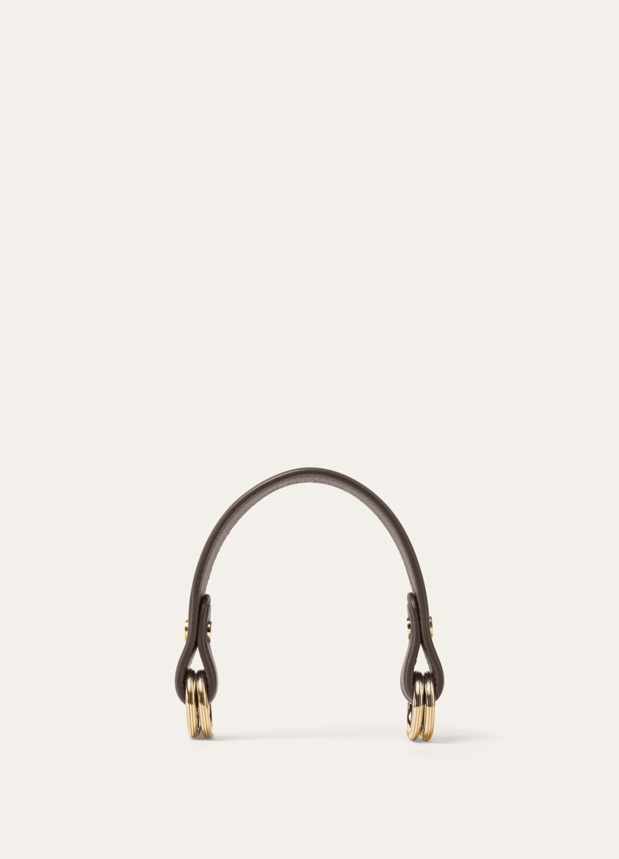 loro piana handvat foulard kalfsleer donkere chocolade dropzonnegoud
