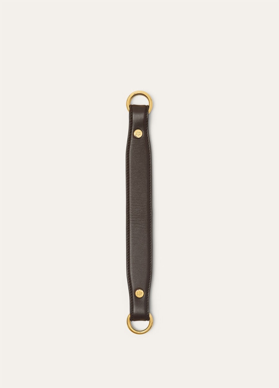 loro piana handvat foulard kalfsleer donkere chocolade dropzonnegoud