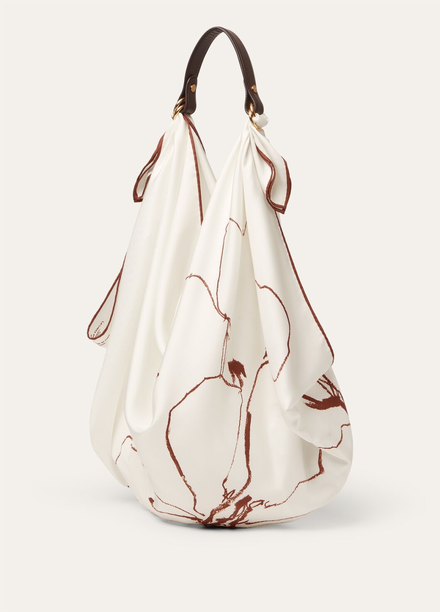 loro piana handvat foulard kalfsleer donkere chocolade dropzonnegoud