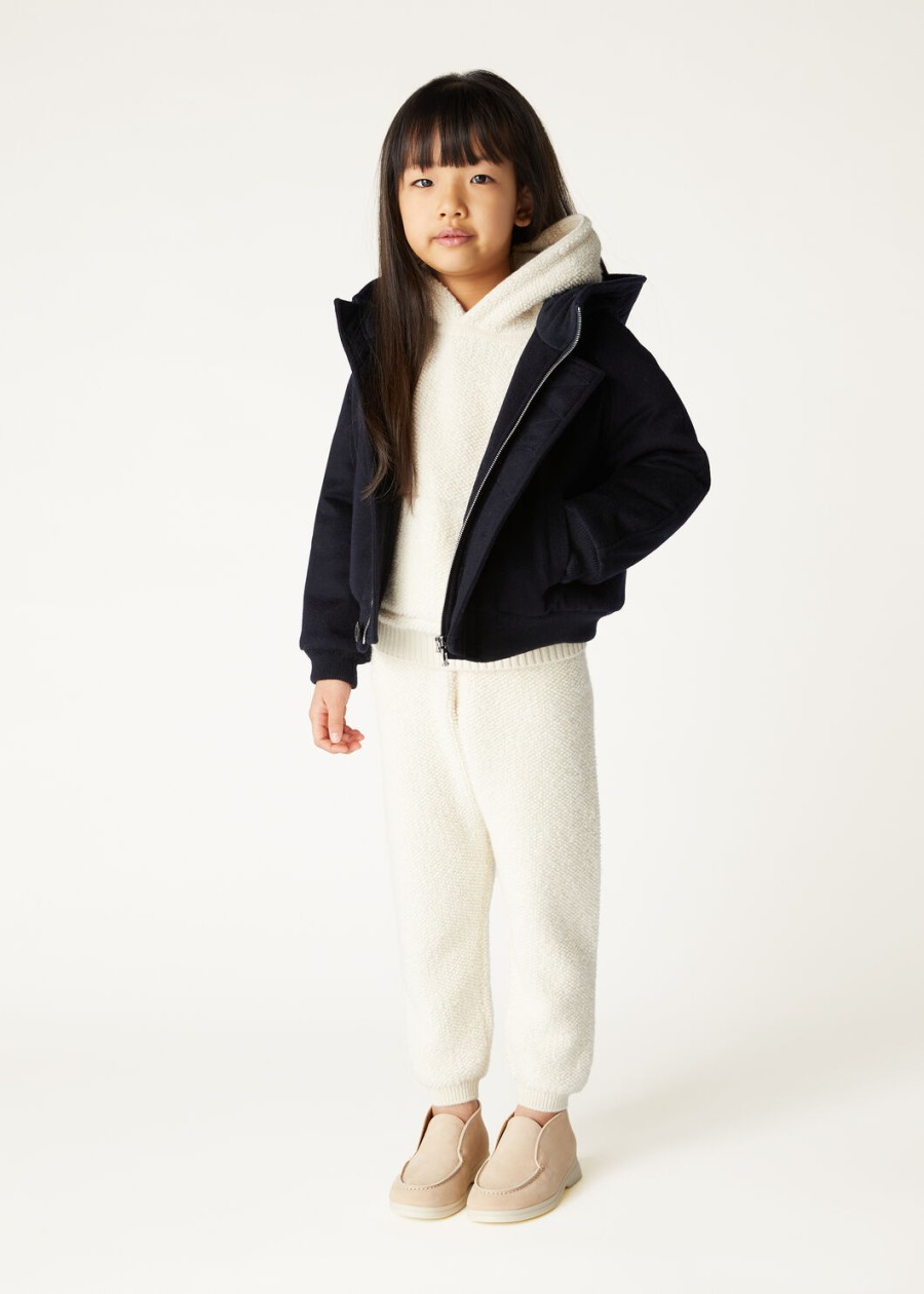 curly cloud nougat cashmere kids hoodie
