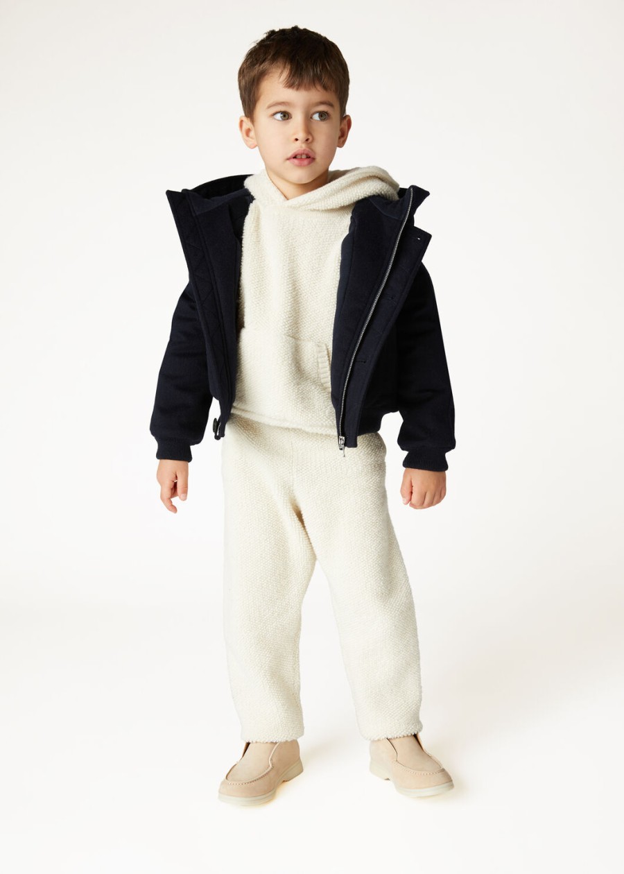 curly cloud nougat cashmere kids hoodie