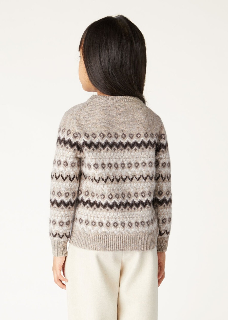 kinder alpe pile crewneck kasjmier beigeshadow melange