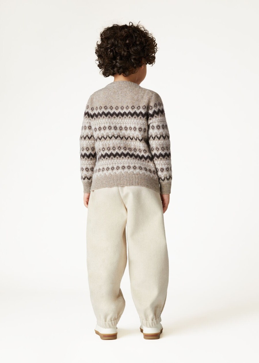 kinder alpe pile crewneck kasjmier beigeshadow melange