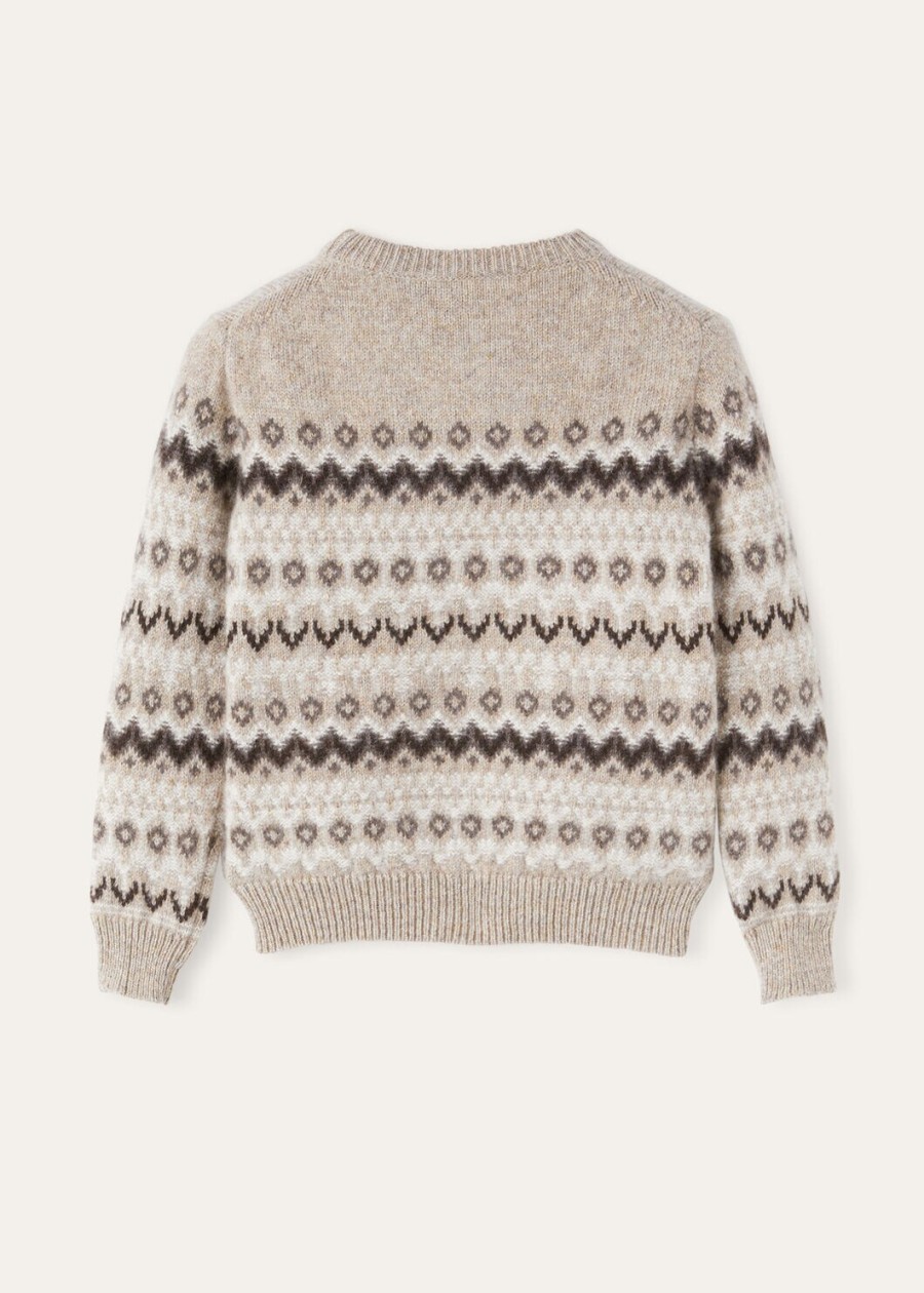 kinder alpe pile crewneck kasjmier beigeshadow melange