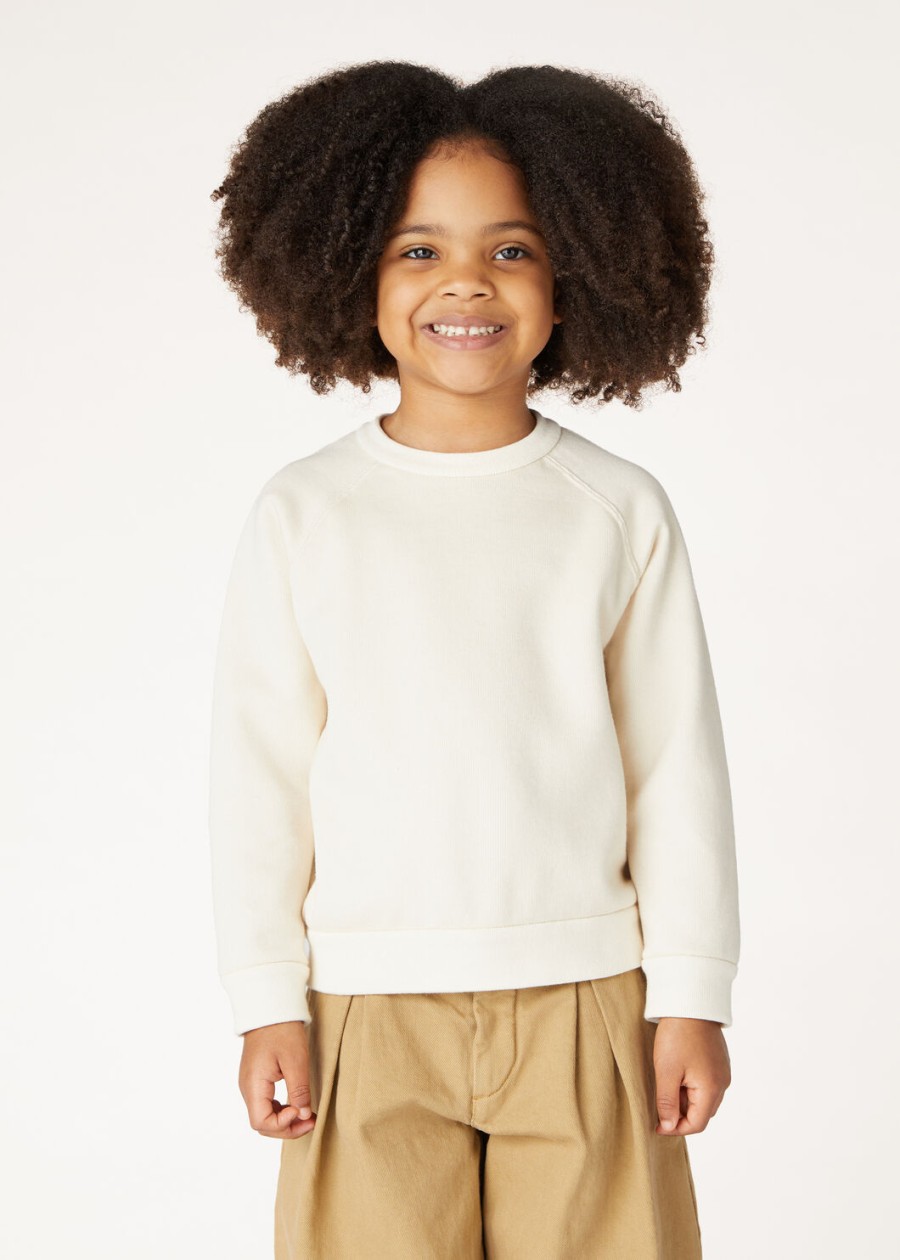 kinder whitney crewneck katoen zijde kasjmier nougat