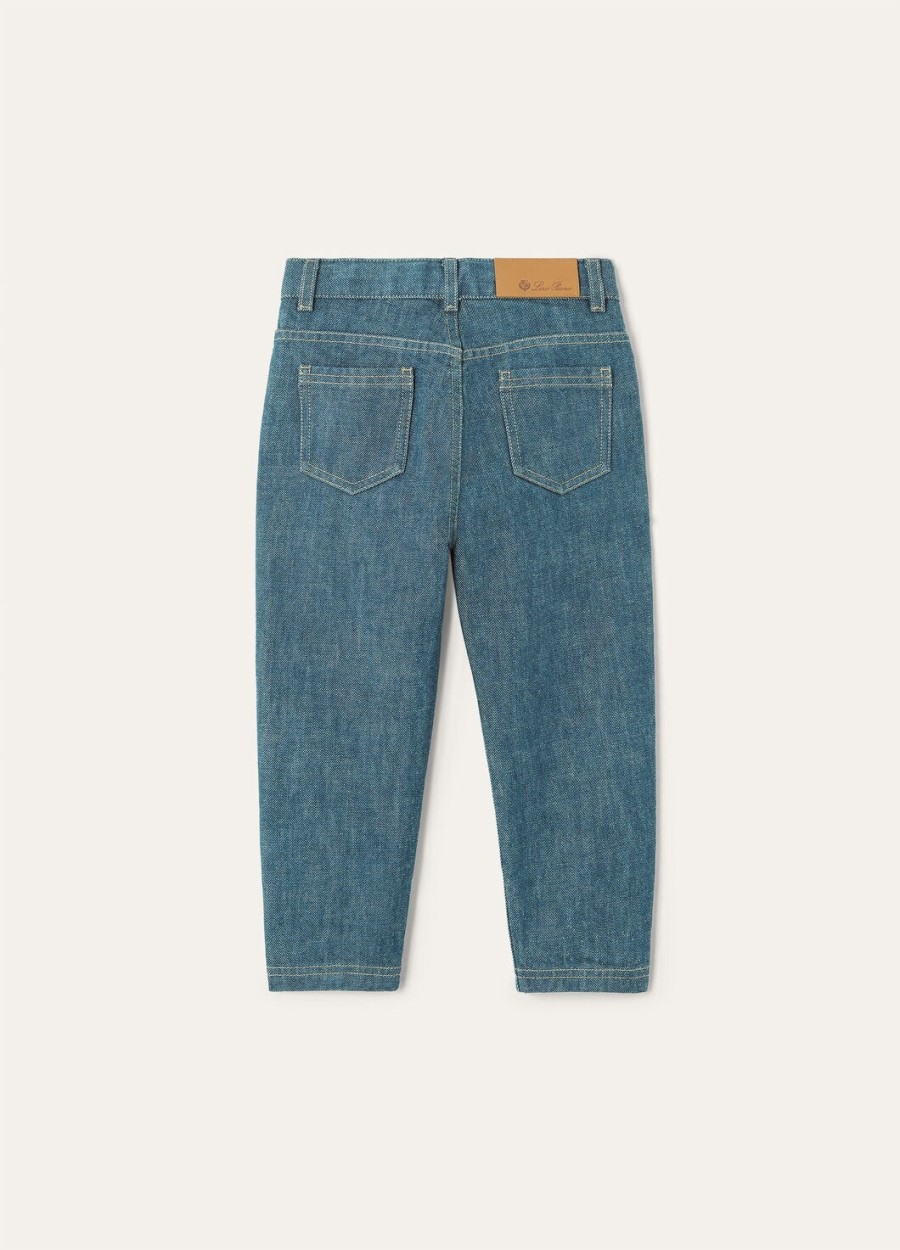 joey denim broek voor kinderen indigo katoen gewassen groen