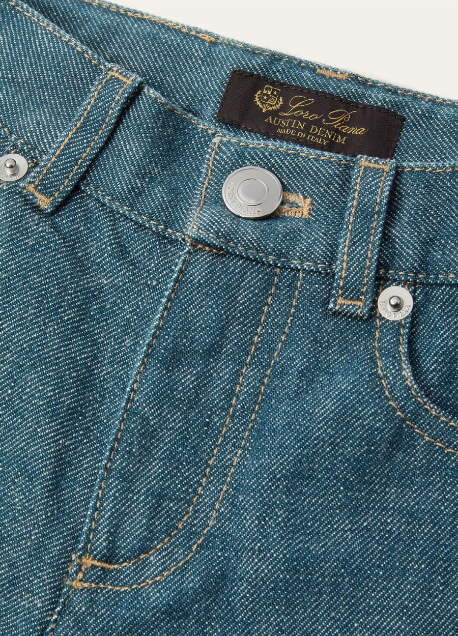 joey denim broek voor kinderen indigo katoen gewassen groen