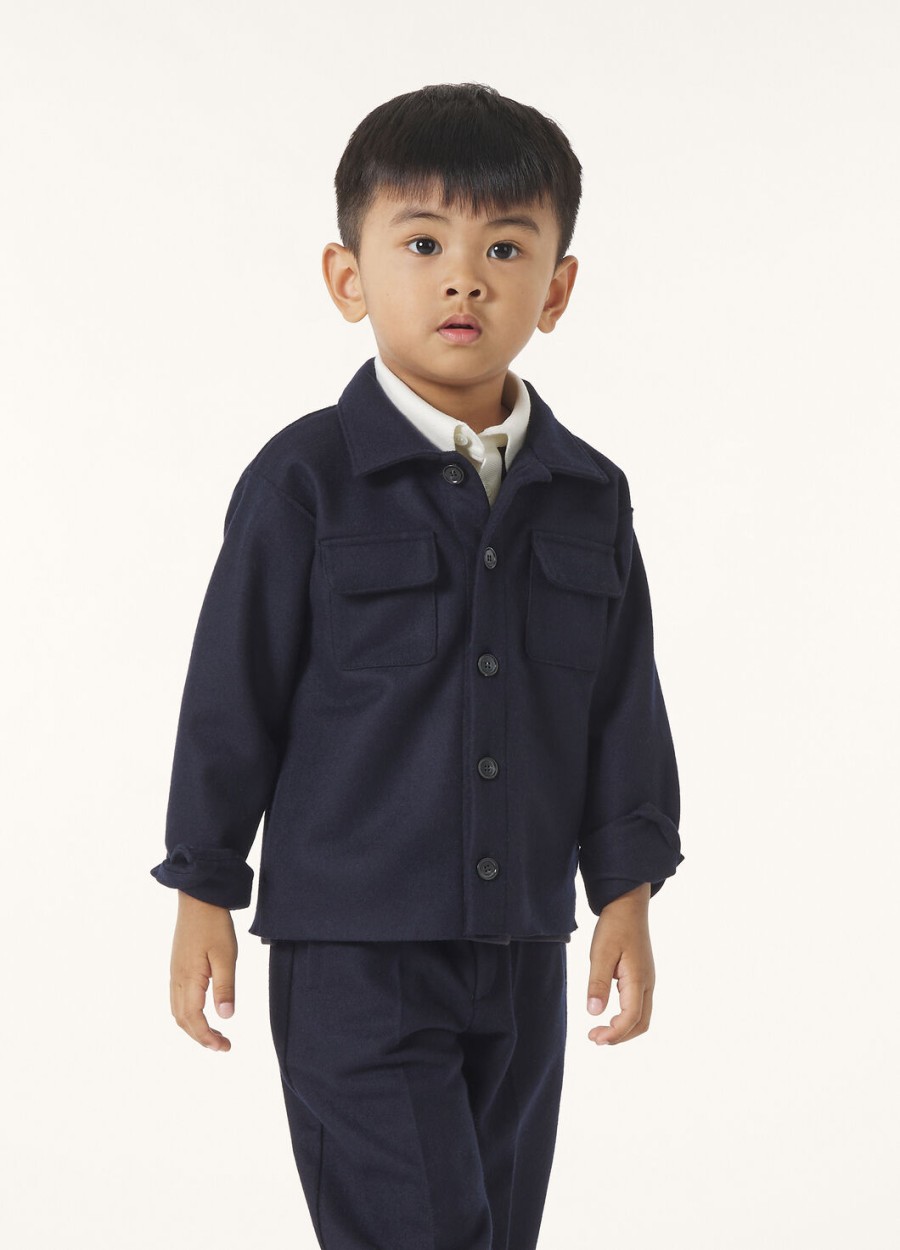 cashmere wish kinder brea shirt wol lichtblauw marineblauw