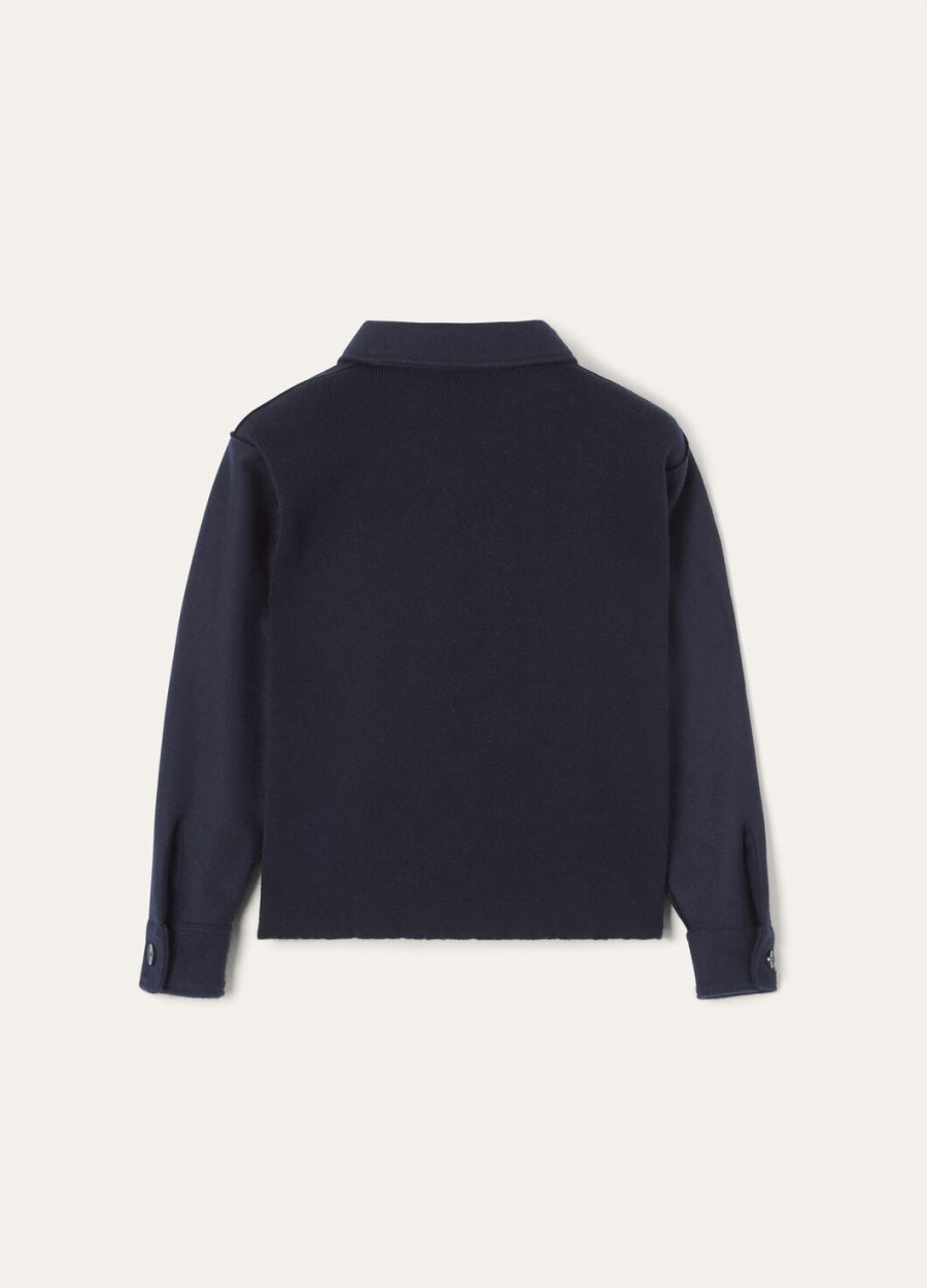 cashmere wish kinder brea shirt wol lichtblauw marineblauw