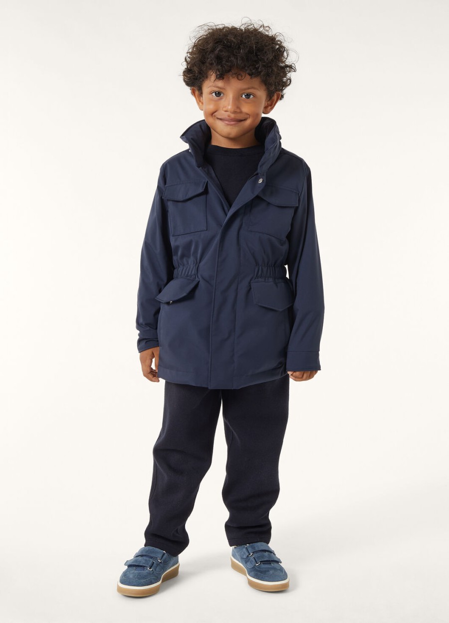 viera kids katoen zijde kasjmier broek marineblauw