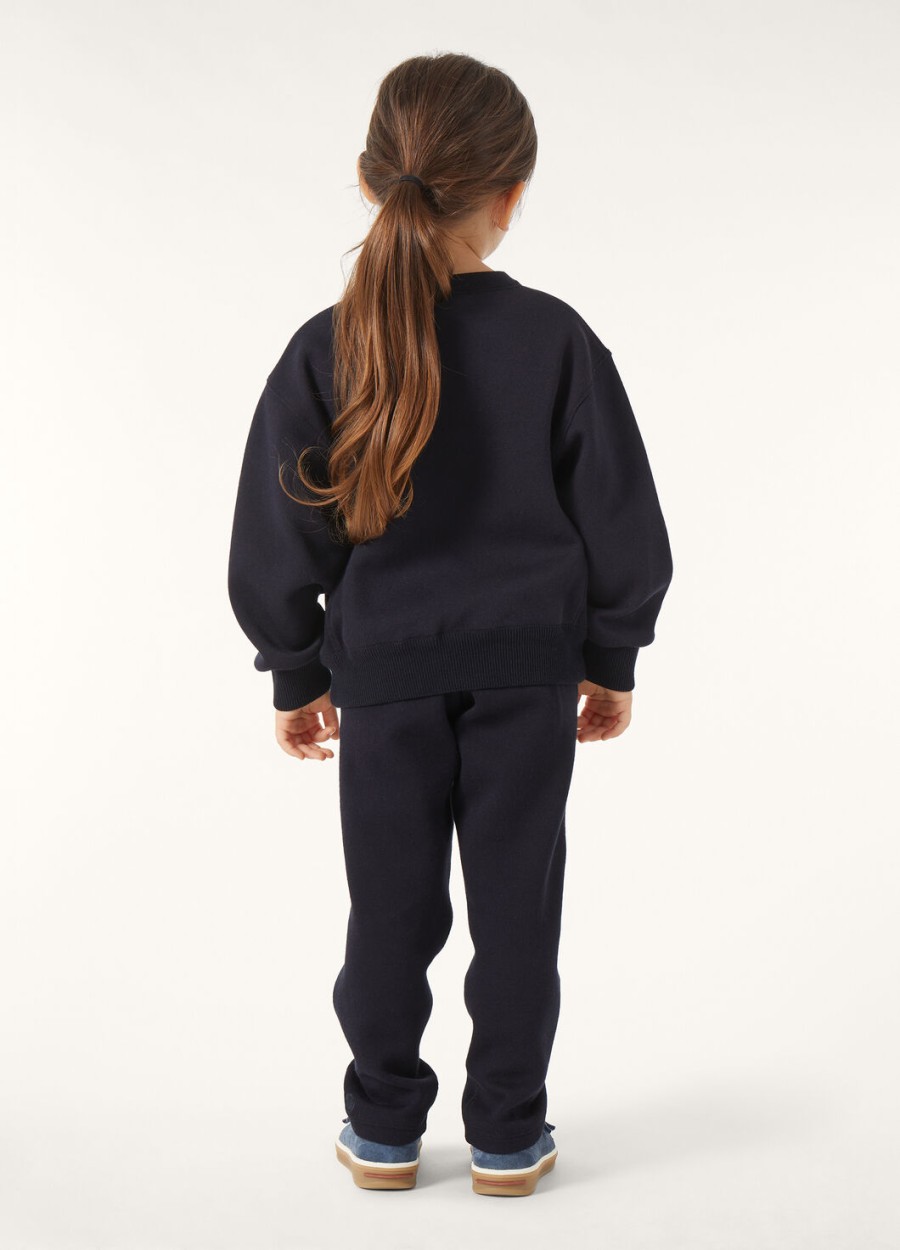 viera kids katoen zijde kasjmier broek marineblauw