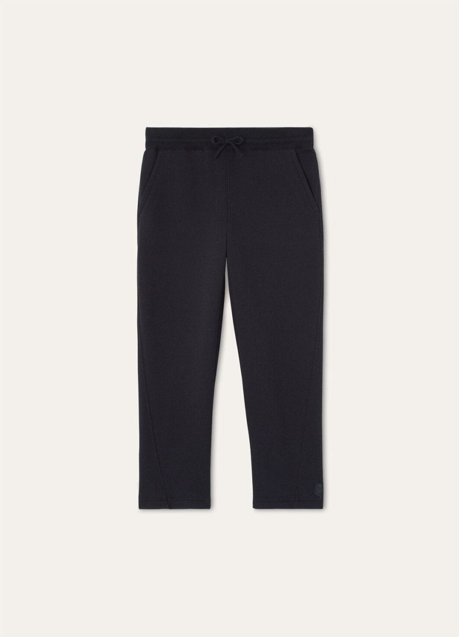 viera kids katoen zijde kasjmier broek marineblauw