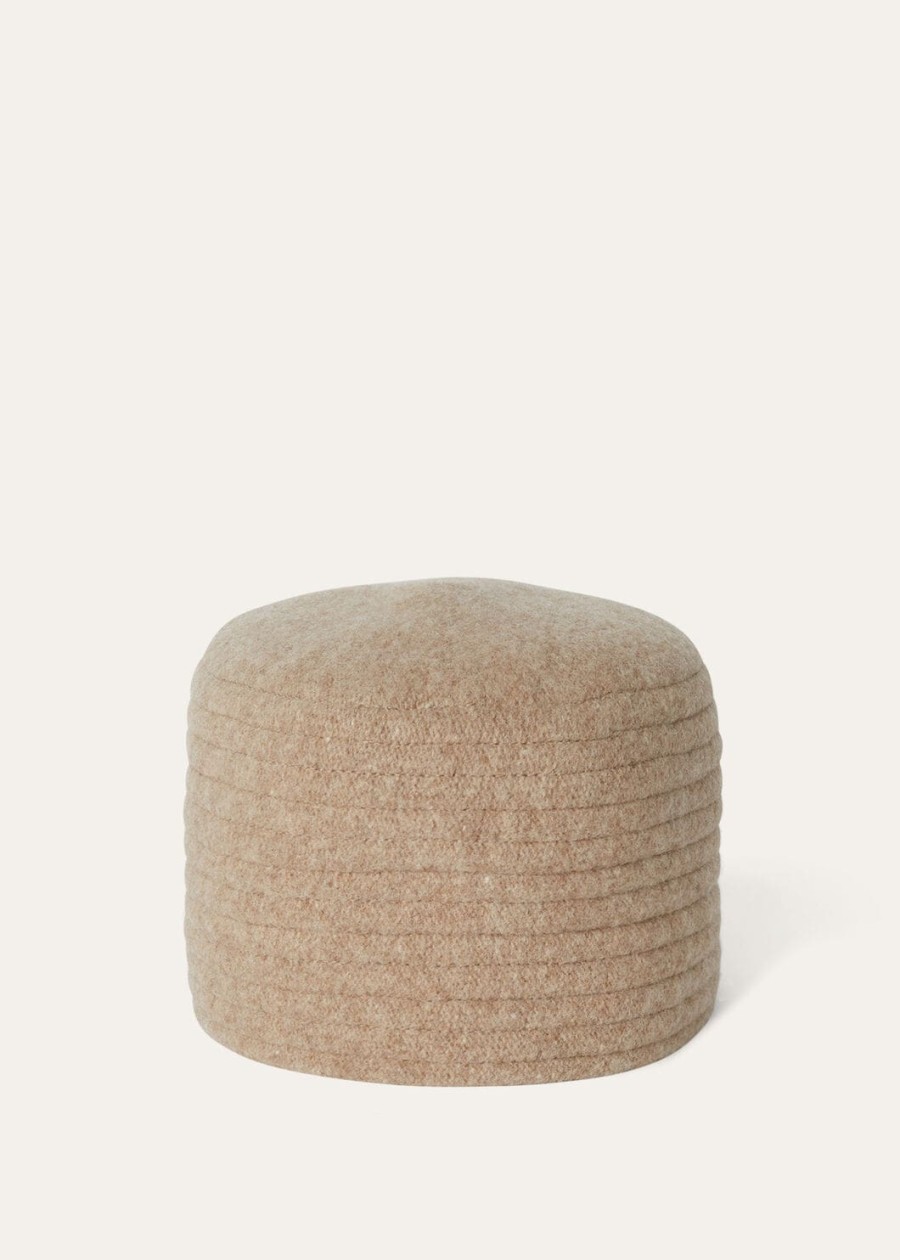 alicia hoed van perkamentwol in beige