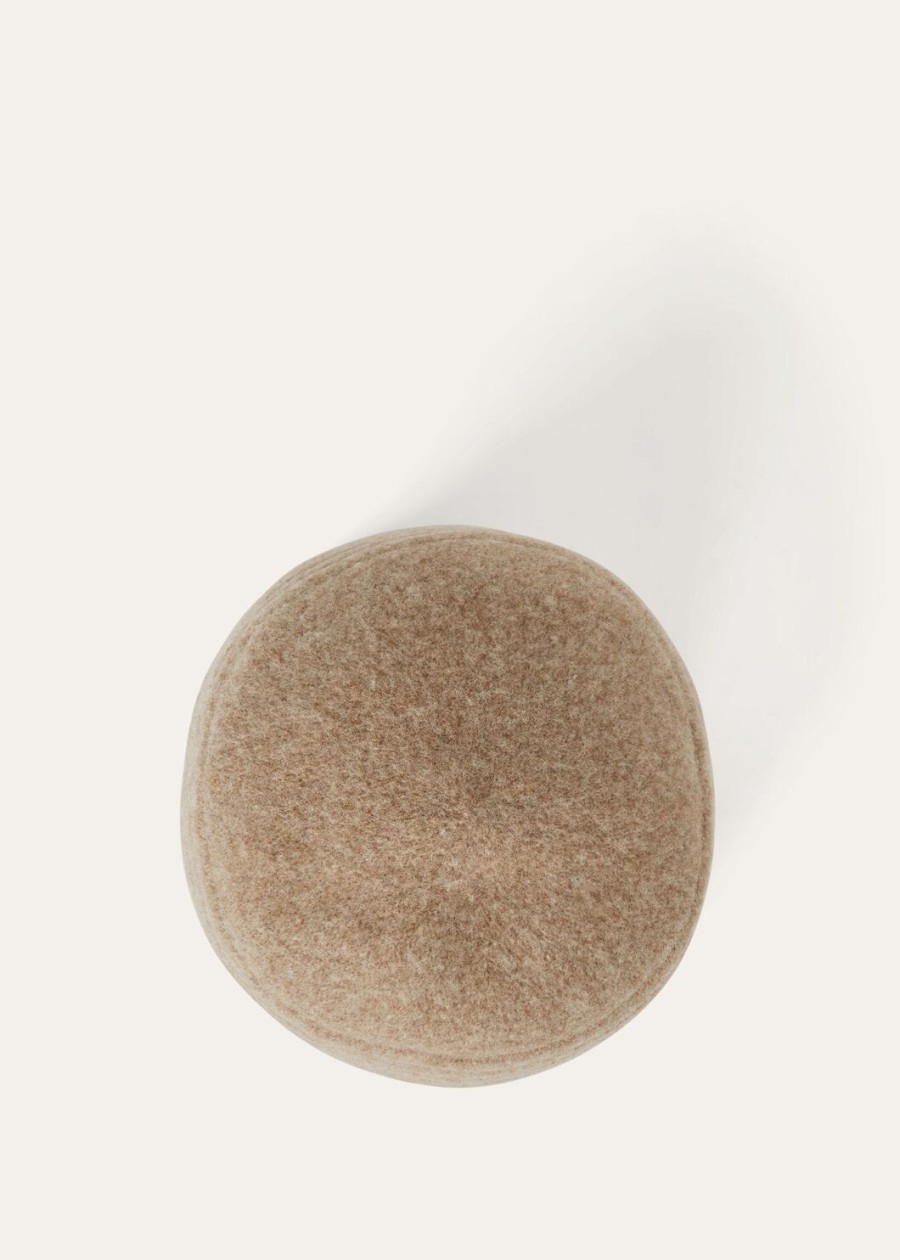 alicia hoed van perkamentwol in beige