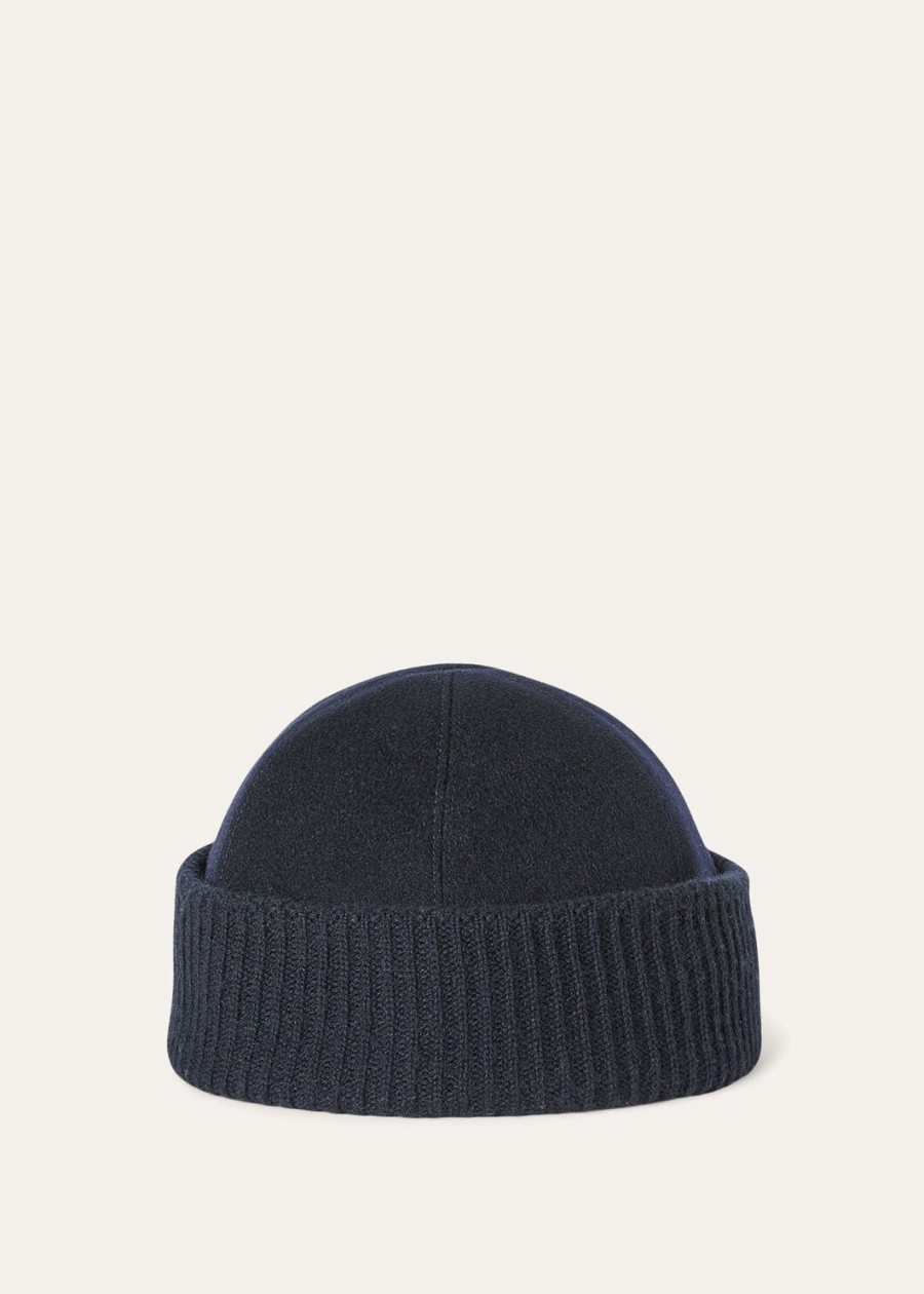 kasjmier muts - storm system marineblauw