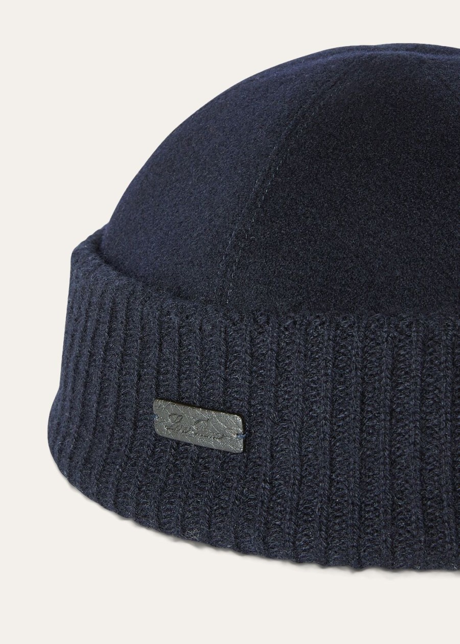 kasjmier muts - storm system marineblauw