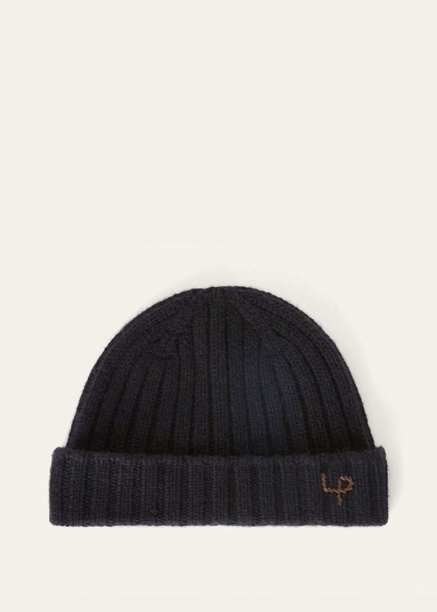 lp beanie kasjmier marineblauw