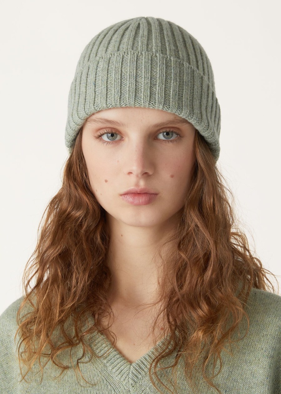 loro beanie cashmere light goat trellis melange