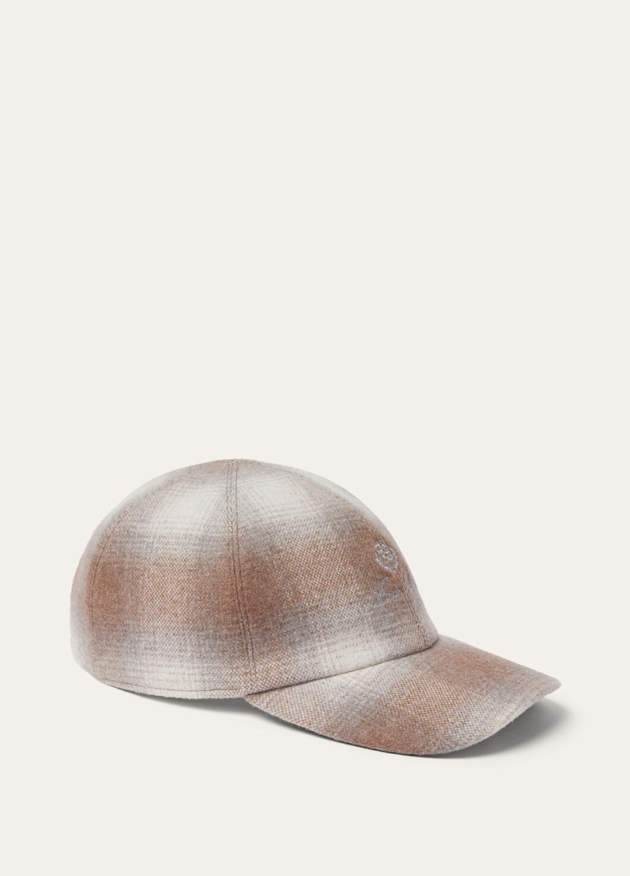 baseballpet van kasjmier scheerwol licht camelkleurigoud papier