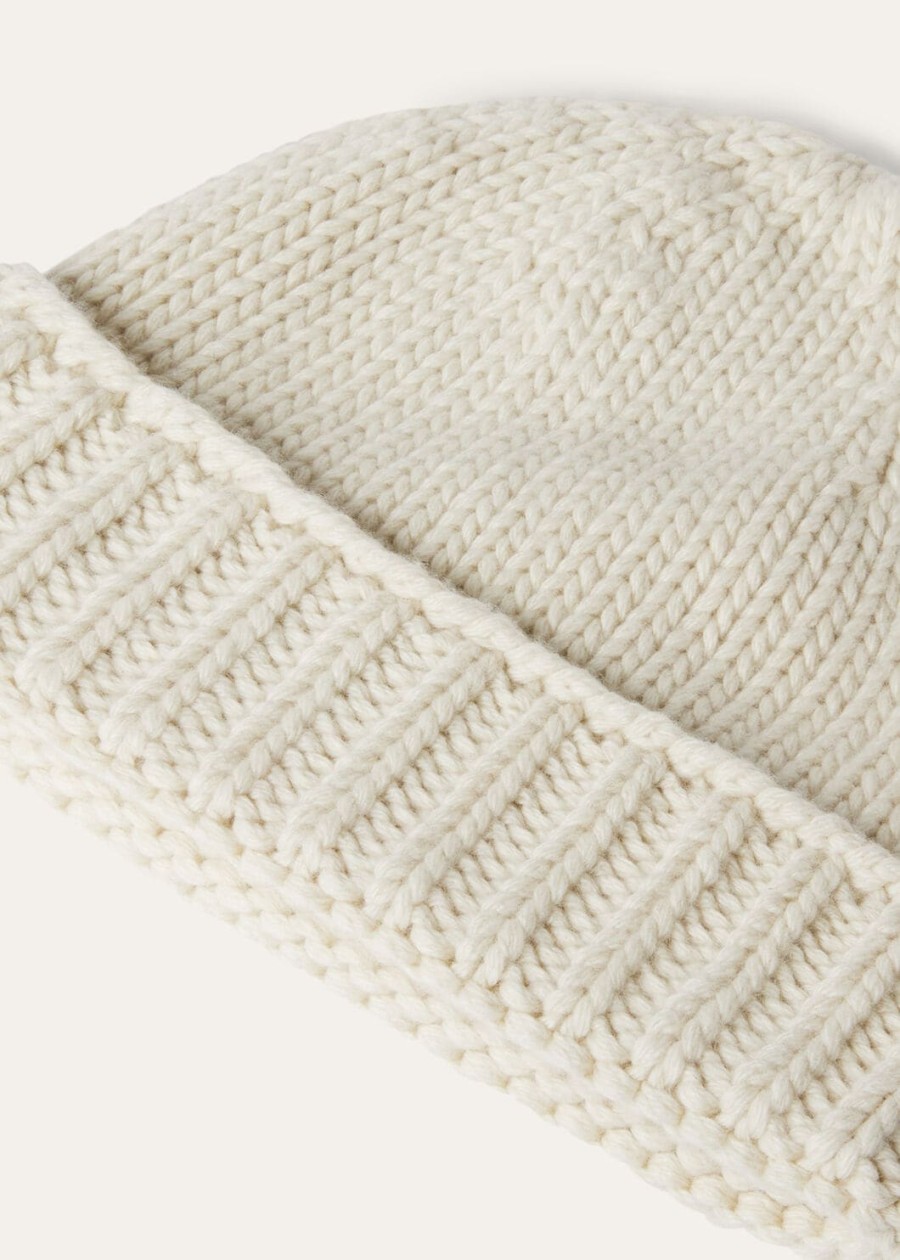 alpe di mera beanie kasjmier witte sneeuw