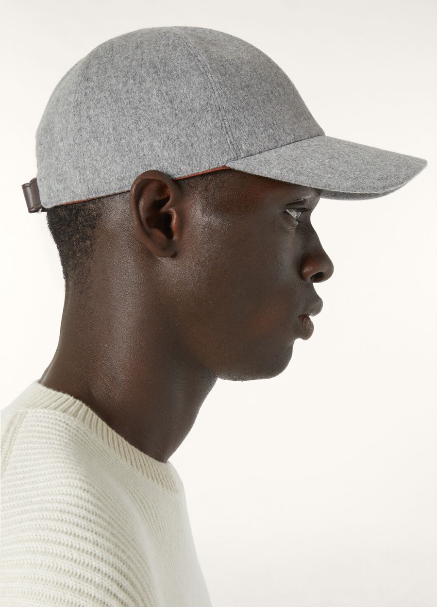 ivy cashmere baseball cap - storm system flannel melange