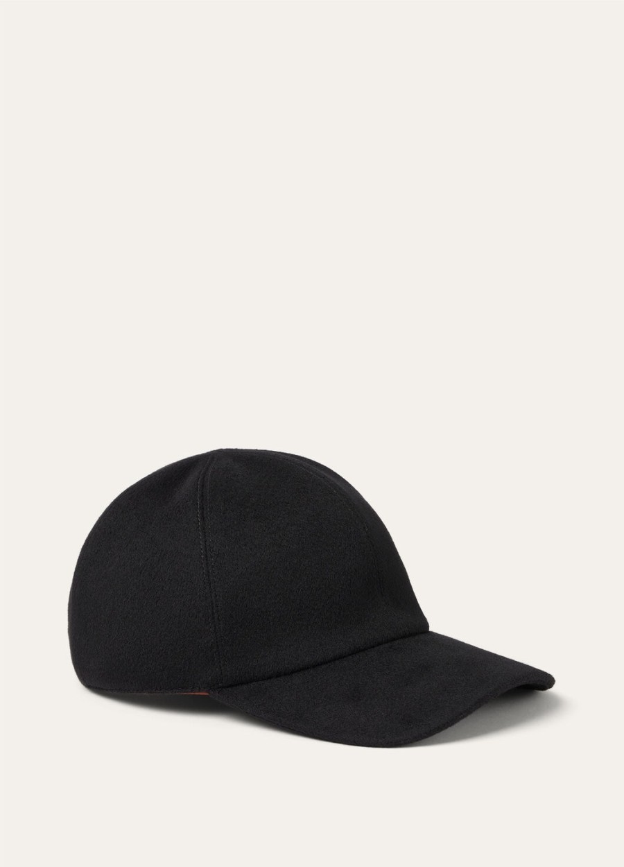 ivy cashmere baseball cap - storm system zwart