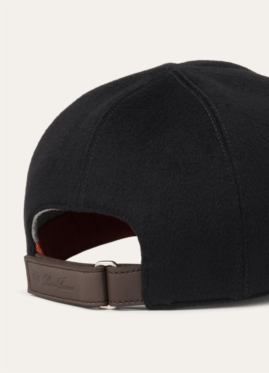 ivy cashmere baseball cap - storm system zwart