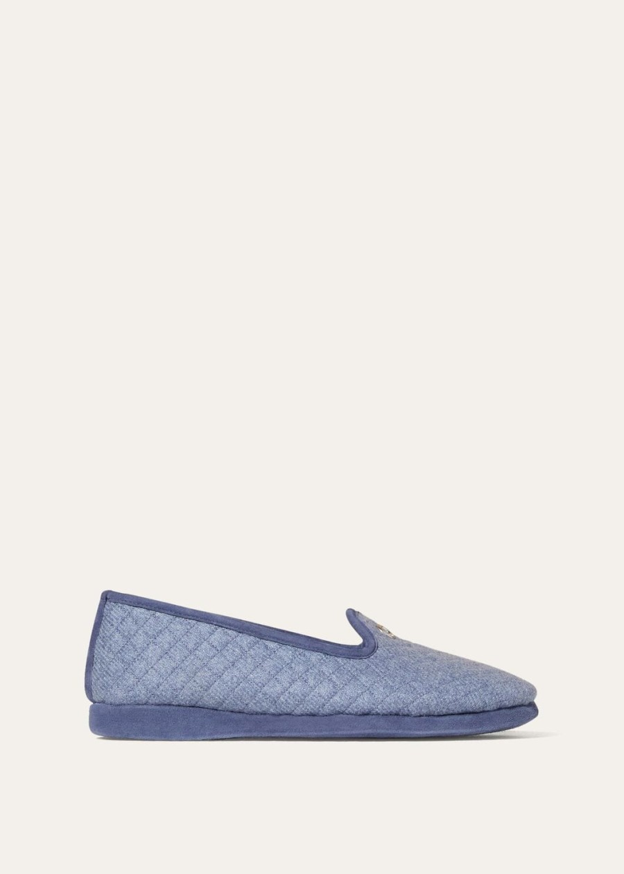 klassieke kasjmier slippers lichtblauw suikerpapier mel