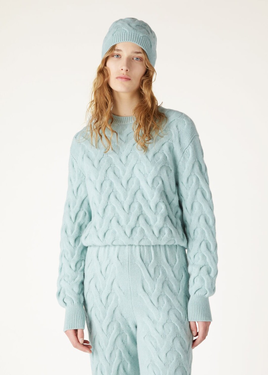 coconing crewneck baby cashmere langhe green melange