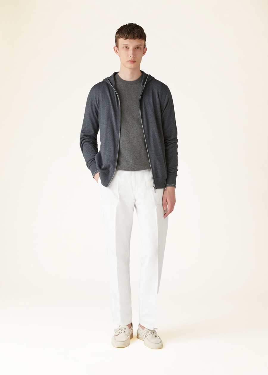 hood leisure bomber katoen kasjmier grijs melange