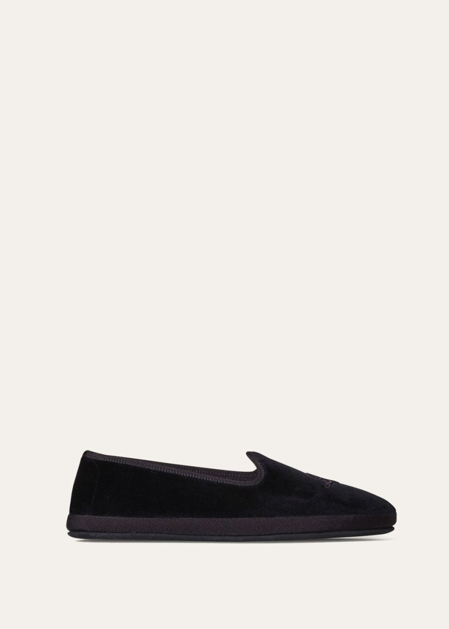 lp venice slipper katoenen loafers in marineblauw