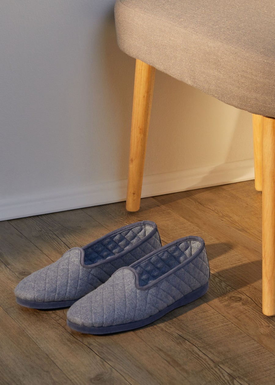 klassieke kasjmier slippers lichtblauw suikerpapier mel