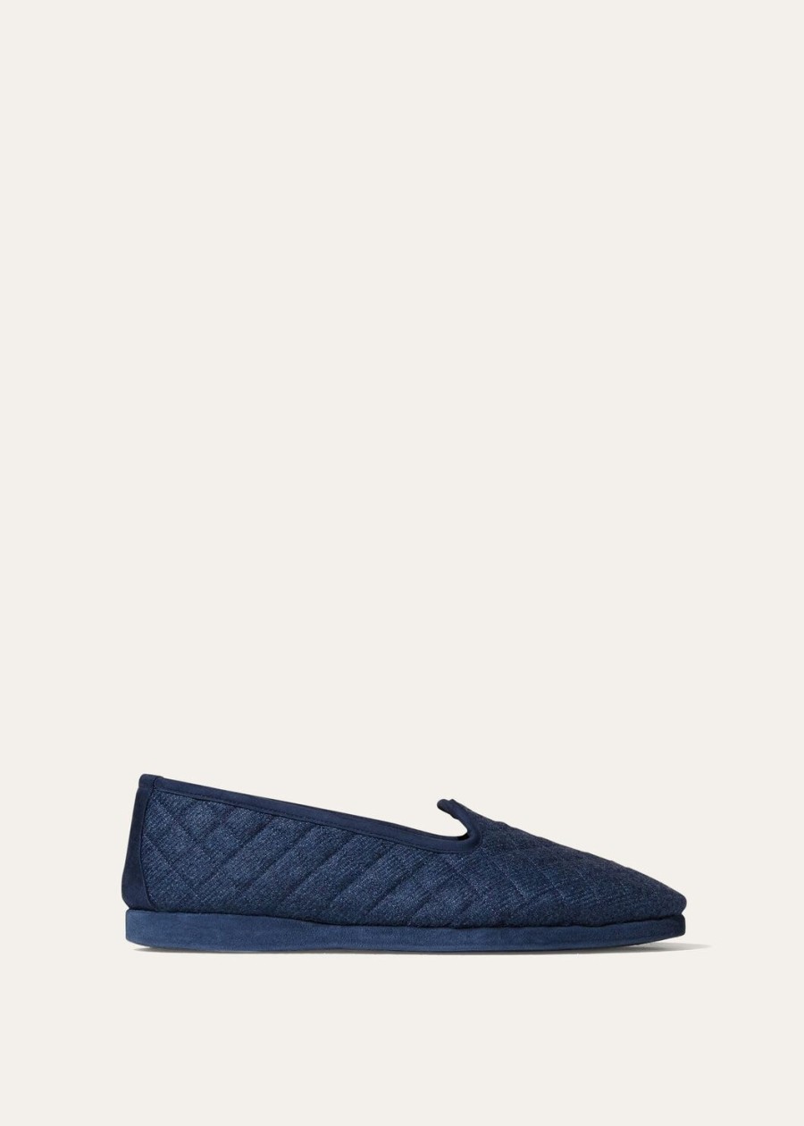 klassieke kasjmier slippers sodalite blue mel