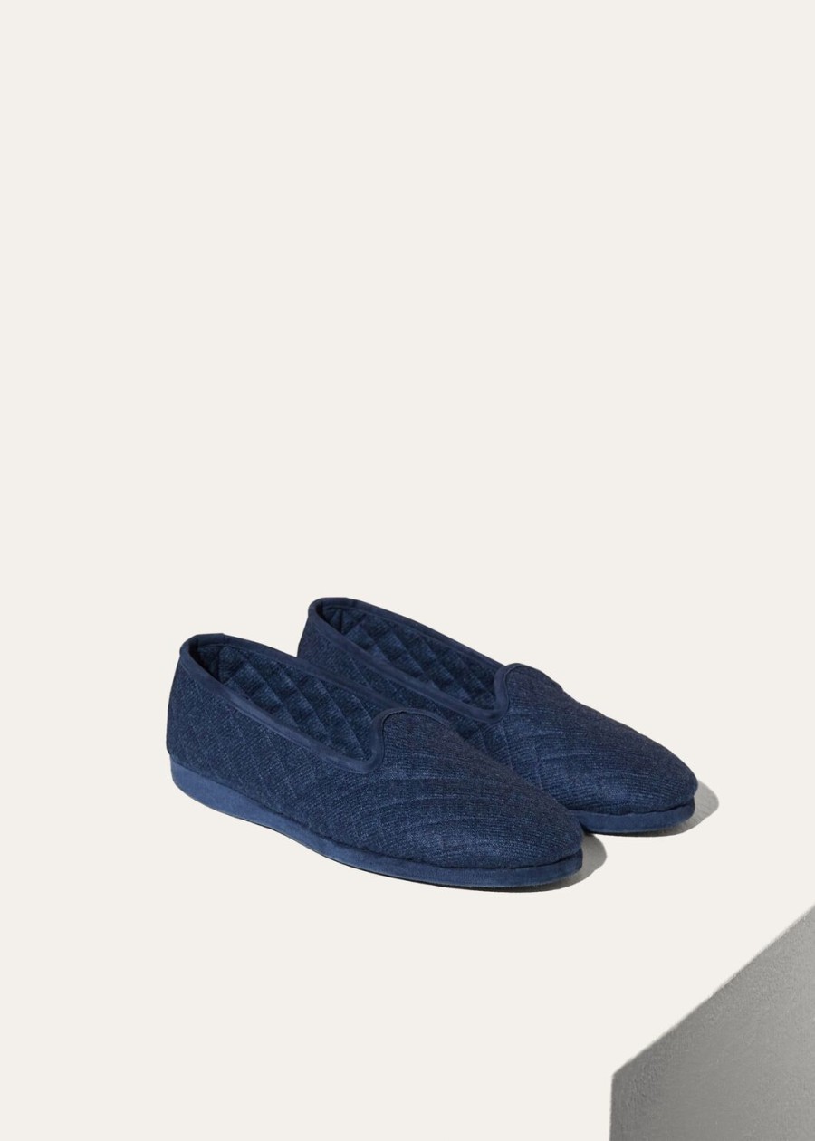 klassieke kasjmier slippers sodalite blue mel