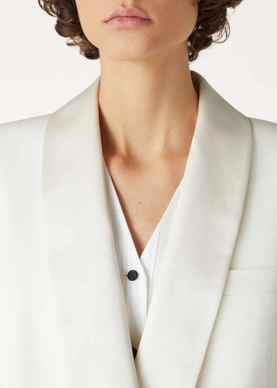 doreen silk virgin wool nougat jacket