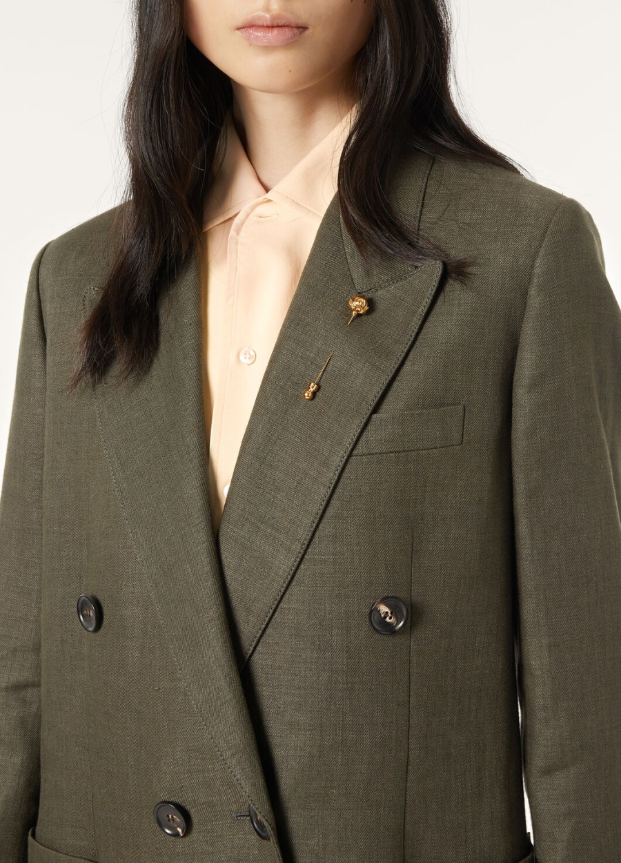 genny blazer in scheerwol dennenzwart