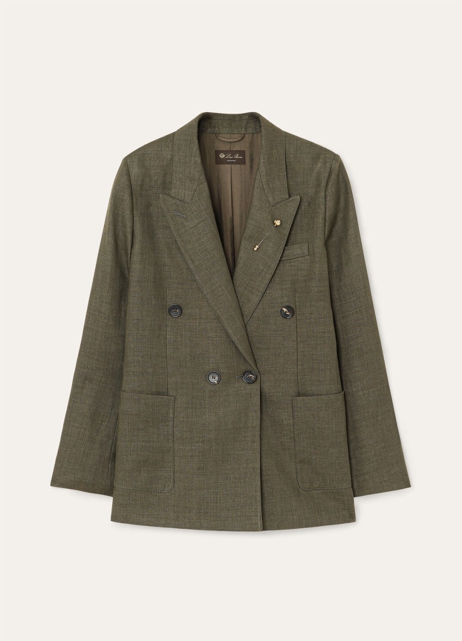 genny blazer in scheerwol dennenzwart